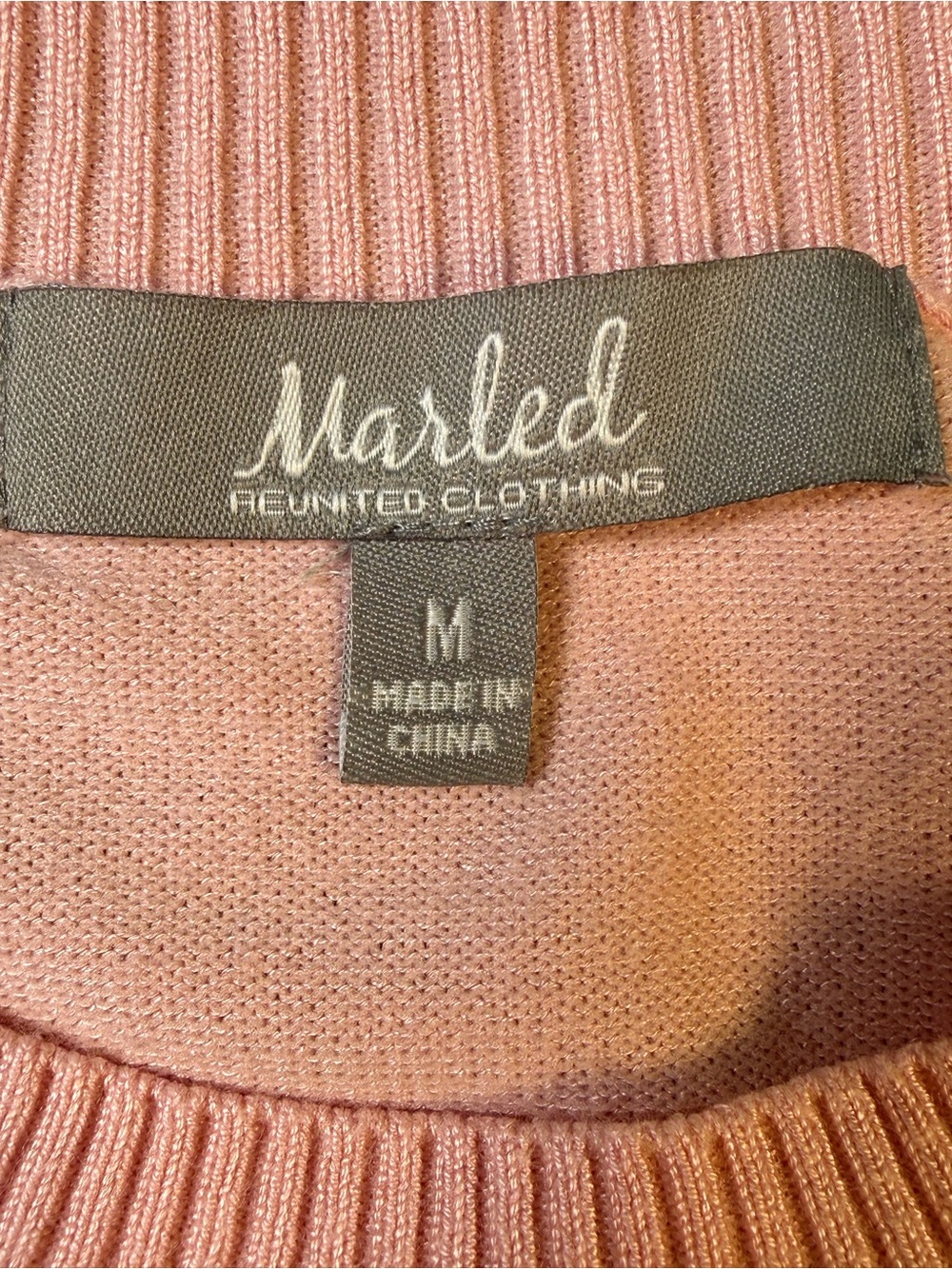Marled Reunited Clothing Women’s M Pink Red Heart Valentine’s Day Sweater - Picture 10 of 12